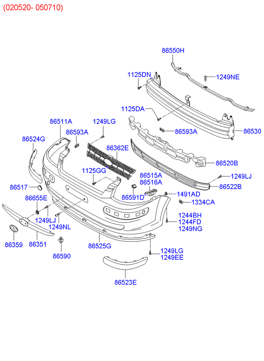 Бампер передний Hyundai Getz (2002-2011)