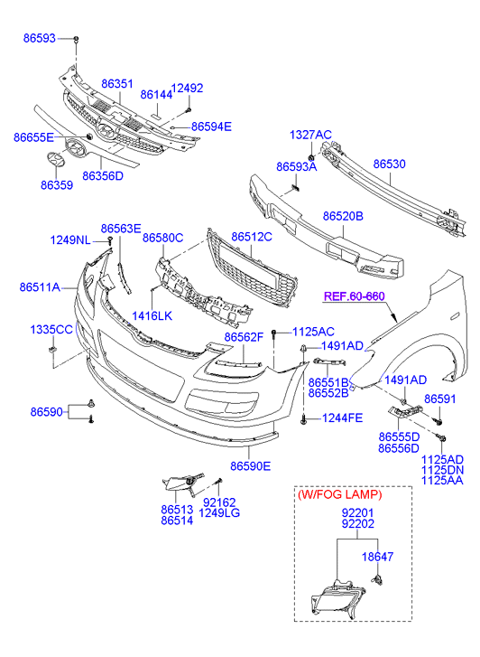 Бампер передний Hyundai i30 I (2007-2012)