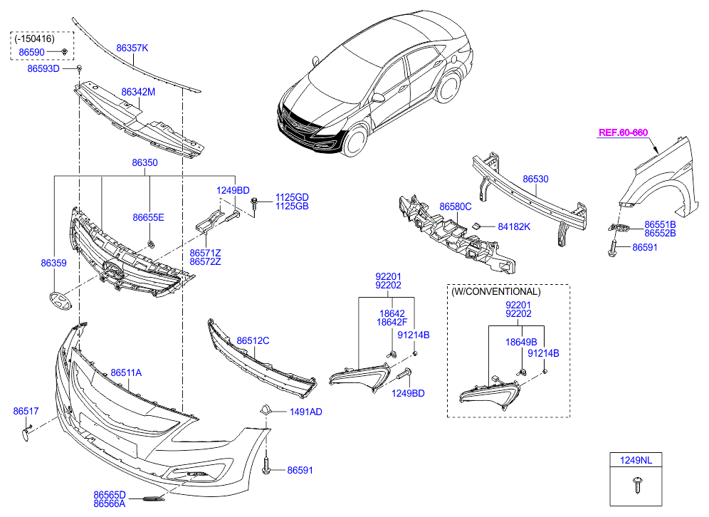 Бампер передний Hyundai Solaris (2014-н.в.)