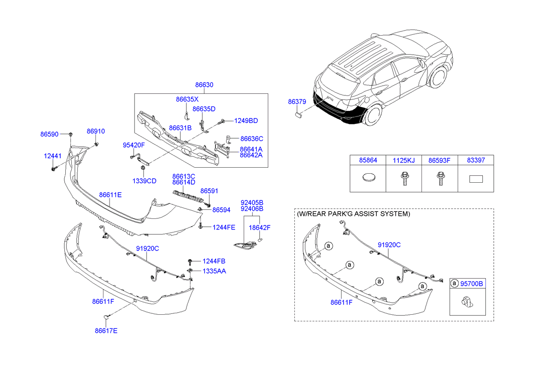 Накладка бампера заднего нижняя Hyundai ix35 (2009-2015)