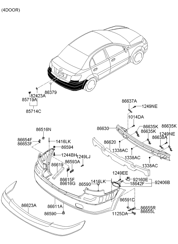 Абсорбер бампера заднего KIA Rio 2 (2005-2011)