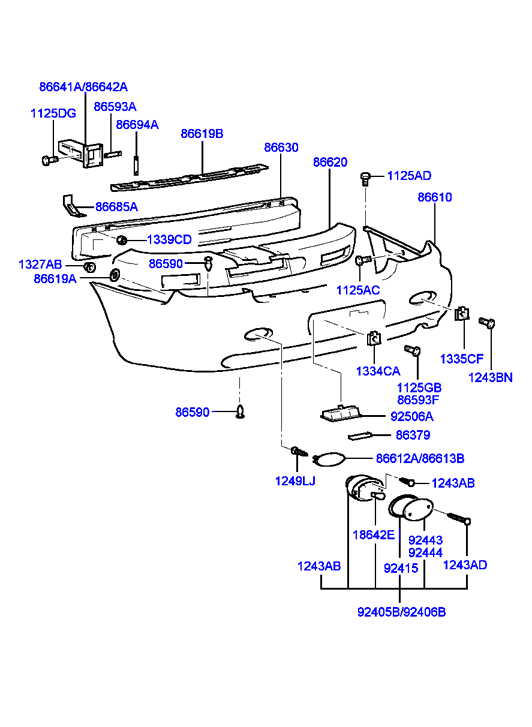 Усилитель бампера заднего Hyundai Sonata 4 (2001-2012)