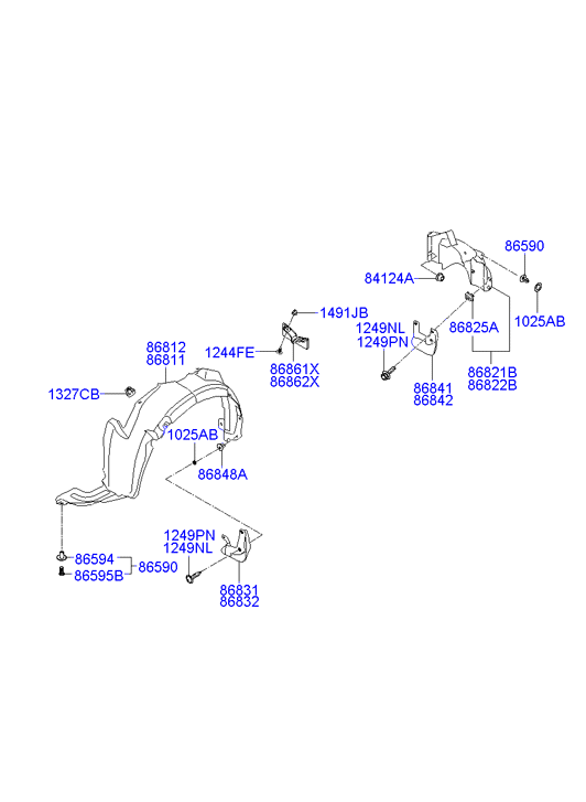 Подкрылок передний левый Hyundai Elantra 4 (2006-2010)