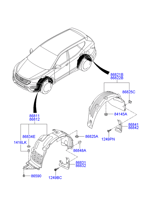 Подкрылок передний левый Hyundai Santa Fe 3 (2012-н.в.)