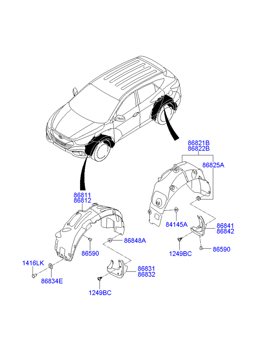 Подкрылок передний левый Hyundai ix35 (2009-2015)