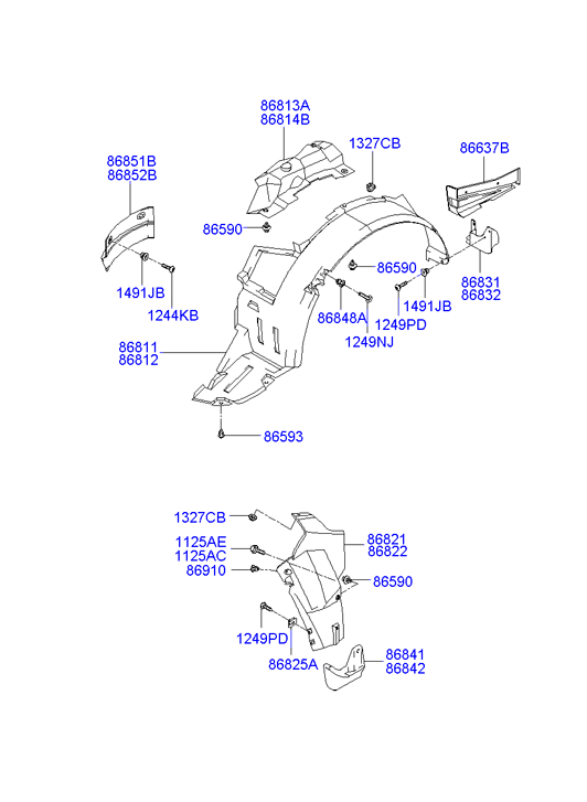 Подкрылок передний левый Hyundai Sonata 4 (2001-2012)