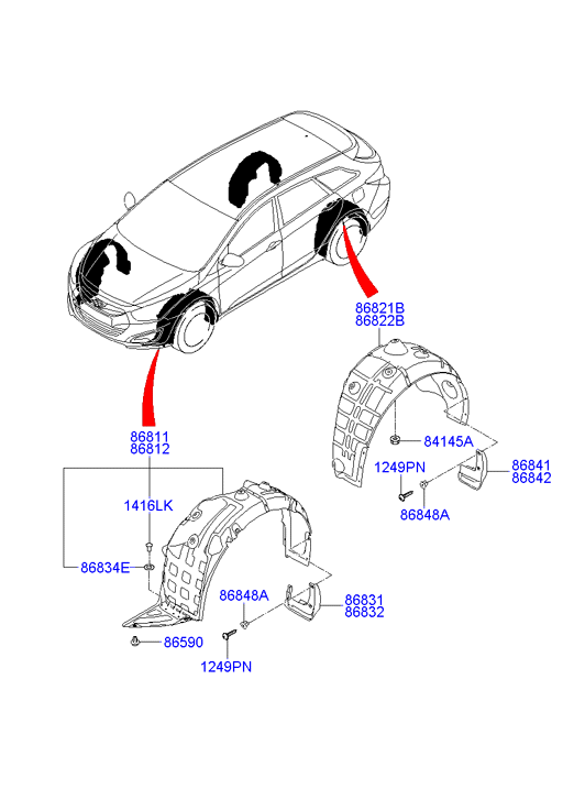 Подкрылок передний левый Hyundai i40 (2012-н.в.)