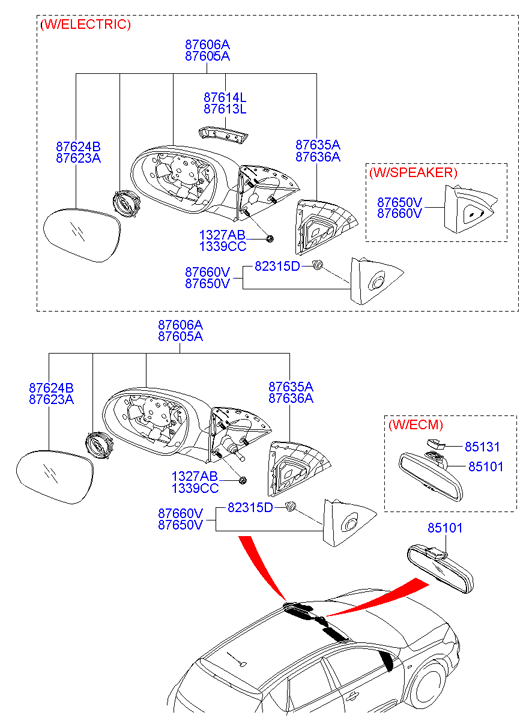 Зеркало левое электрическое Hyundai i30 I (2007-2012)