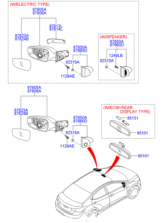 Зеркало левое электрическое Hyundai Solaris (2010-н.в.)