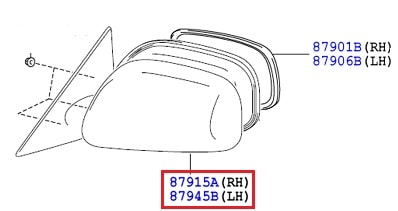 Зеркало левое Toyota Camry v40 (2006-2011)