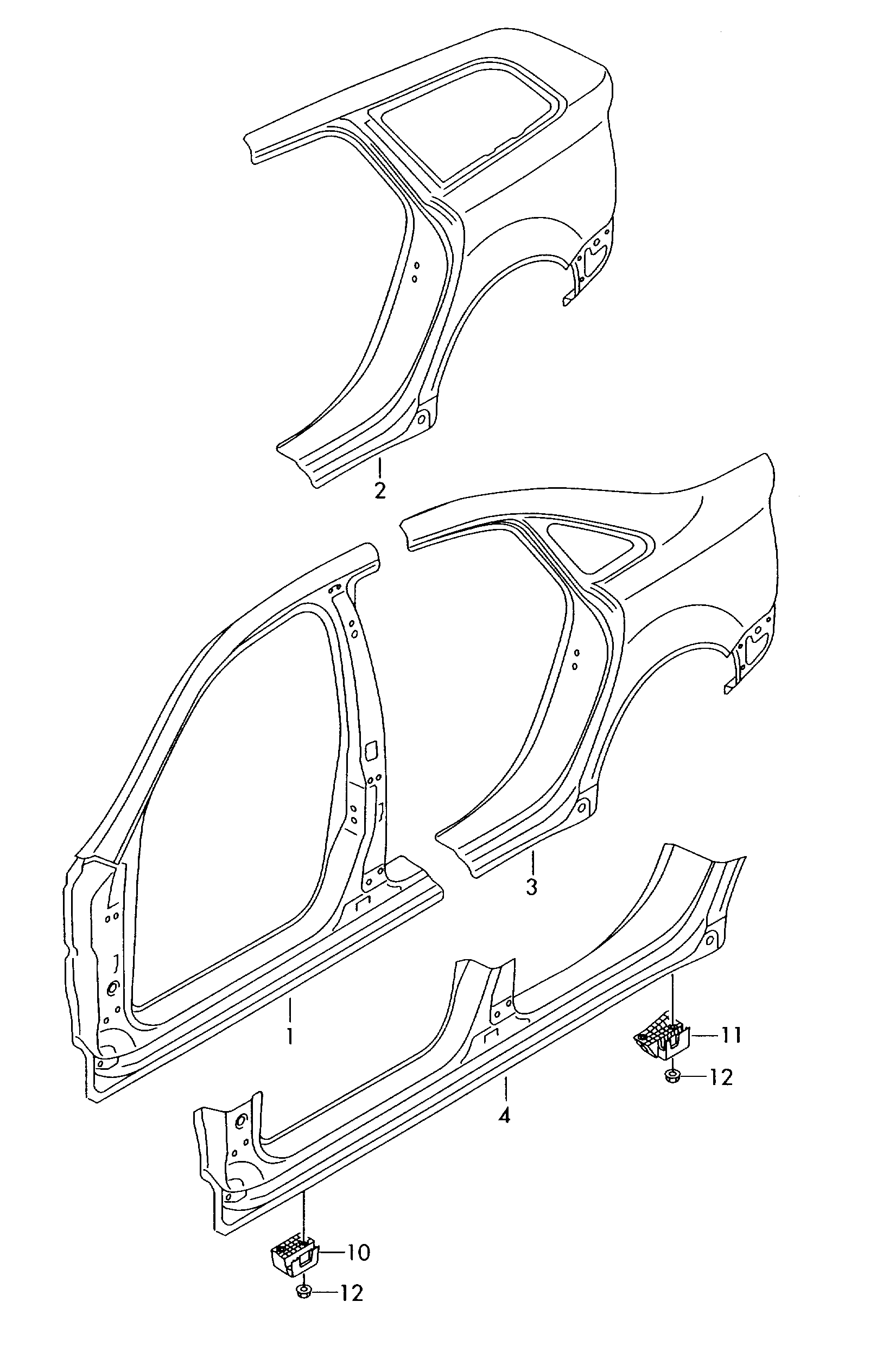 Крыло заднее левое Audi A4 B7 (2004-2007)