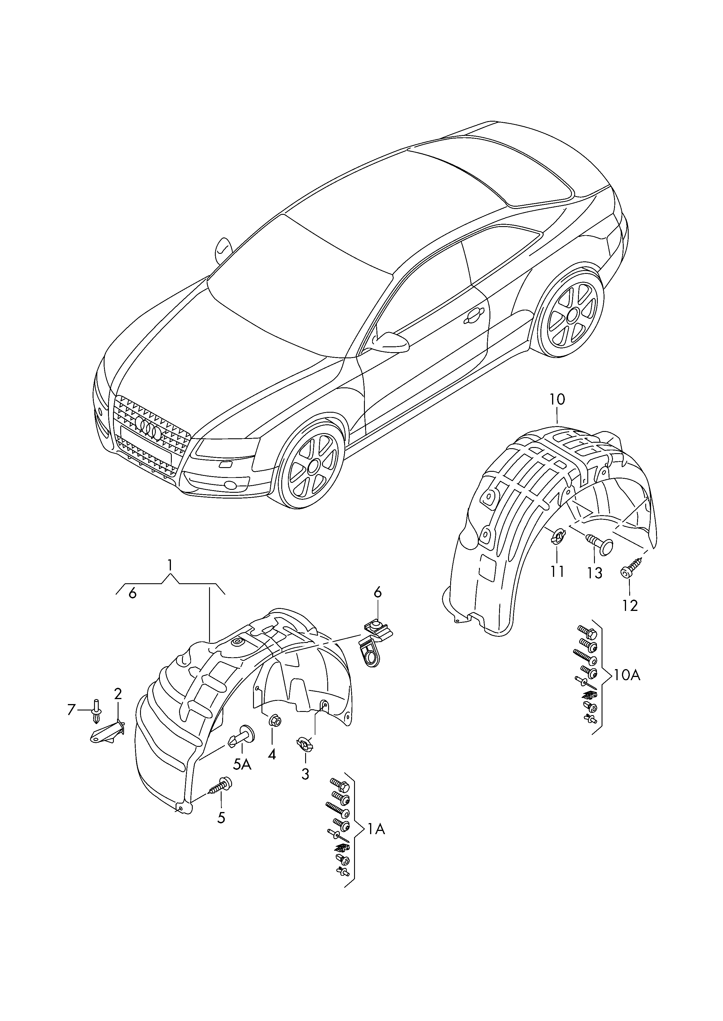 Подкрылок задний левый Audi A4 B8 (2007-2015)