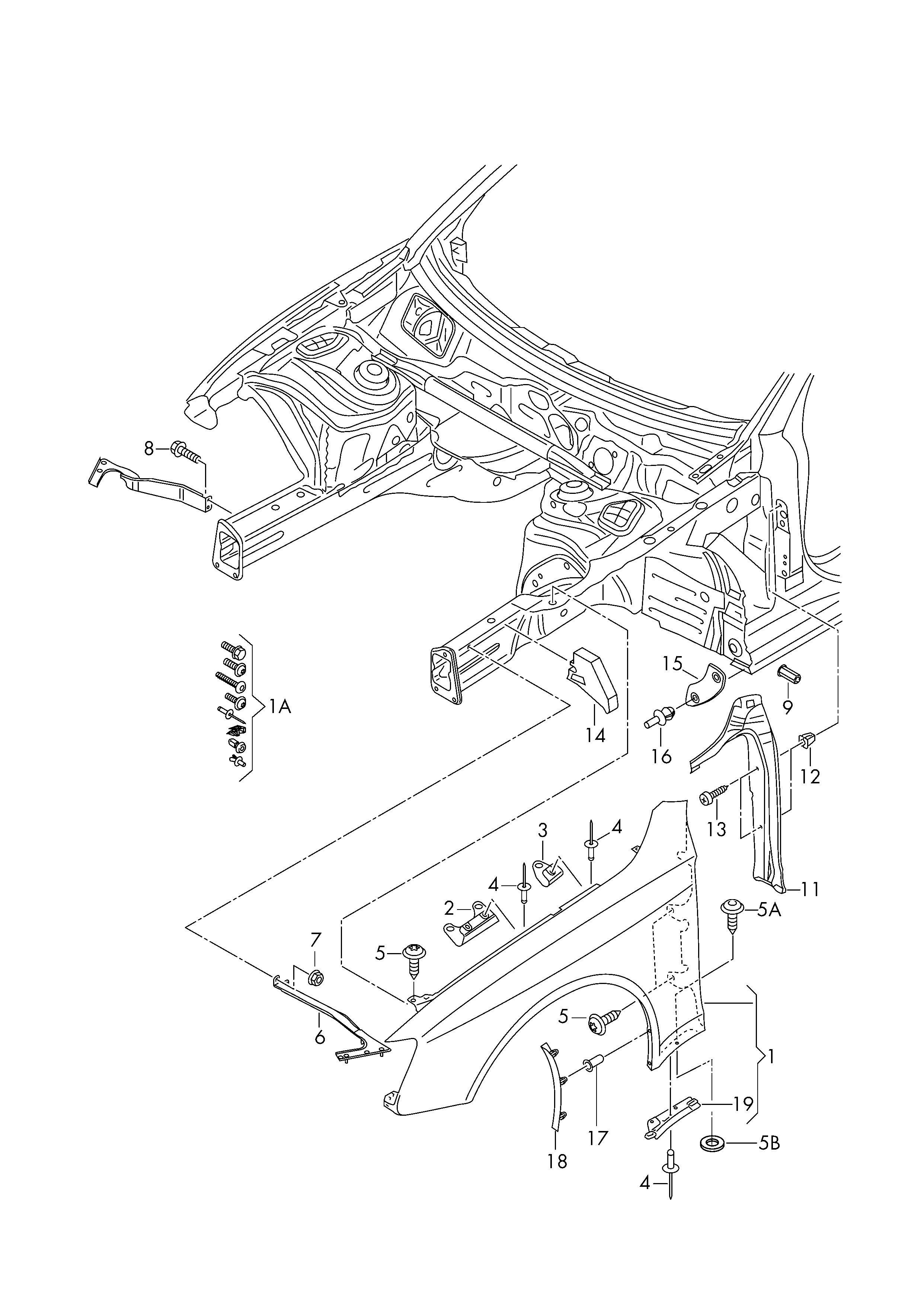 Крыло переднее левое Audi A4 B8 (2007-2015)