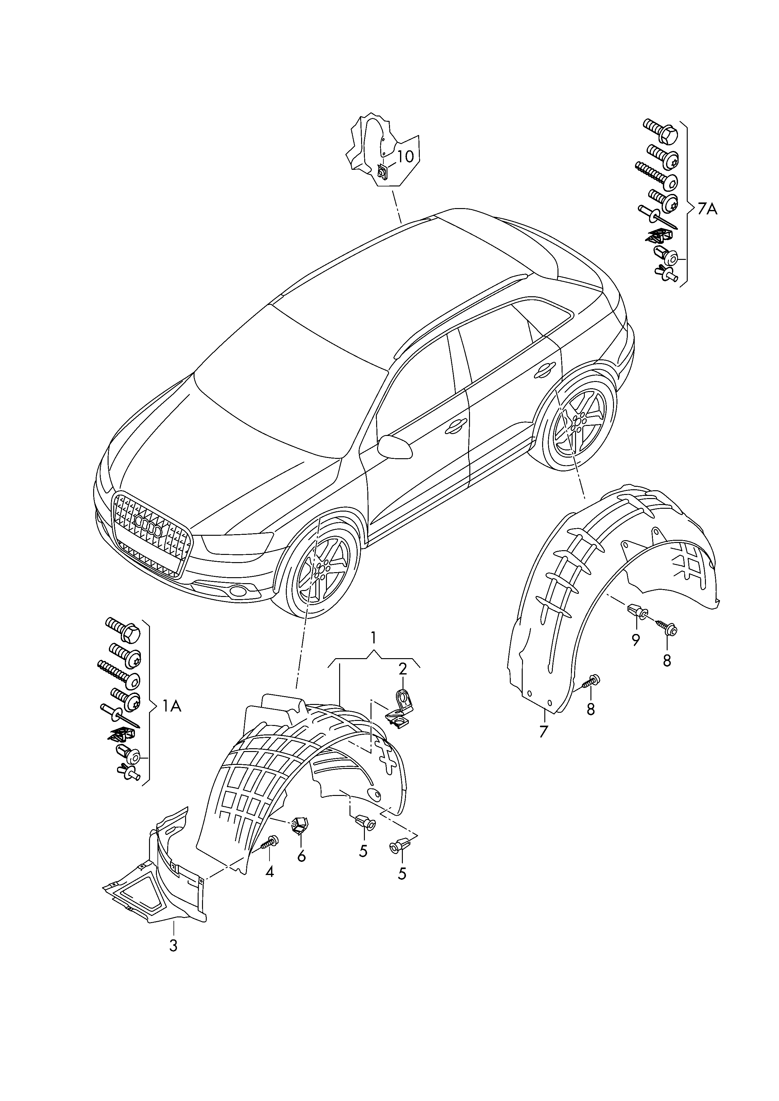 Подкрылок задний левый Audi Q3 8U (2011-2017)