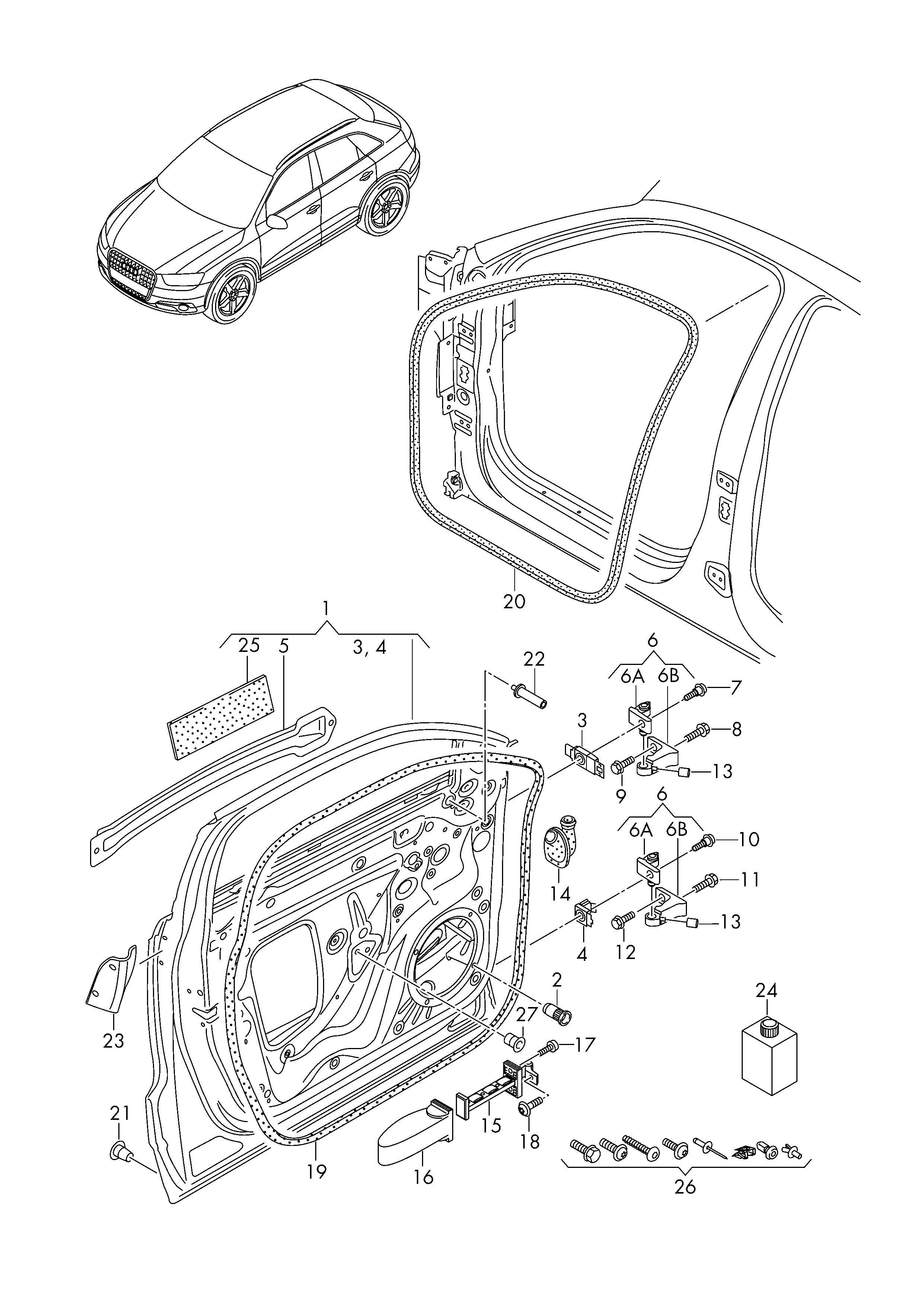 Дверь передняя левая Audi Q3 8U (2011-2017)