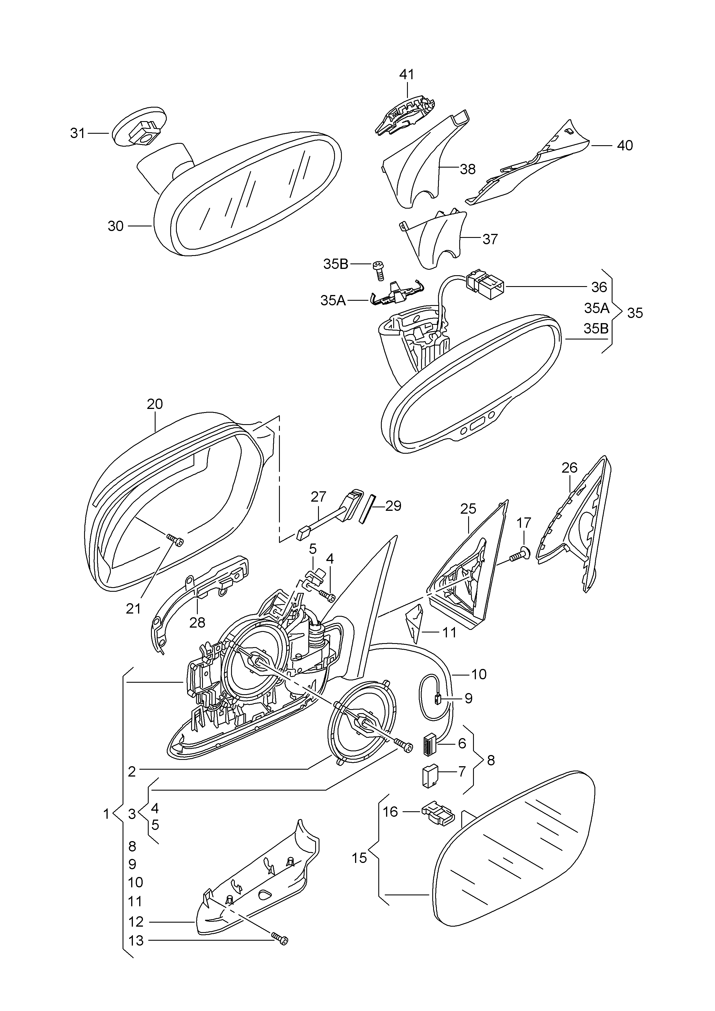 Зеркало левое Audi Q3 8U (2011-2017)