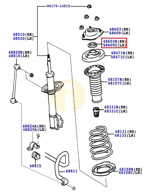 Подшипник опоры амортизатора переднего Toyota Camry v40 (2006-2011)