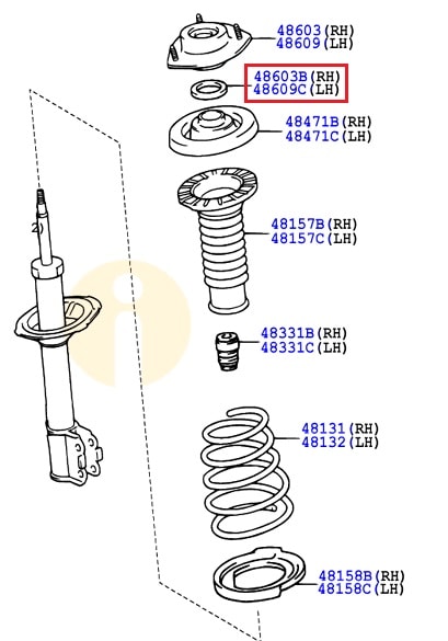 Подшипник опоры амортизатора переднего Toyota Camry v30 (2001-2006)