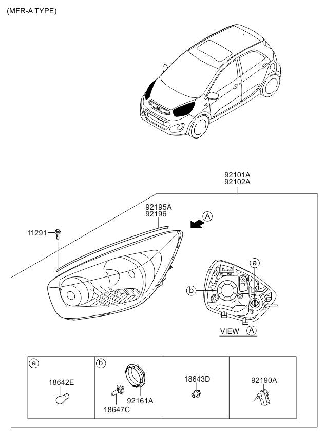 Фара левая KIA Picanto 2 (2011-н.в.)