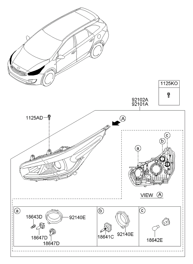 Фара левая KIA Ceed 2 (2012-н.в.)