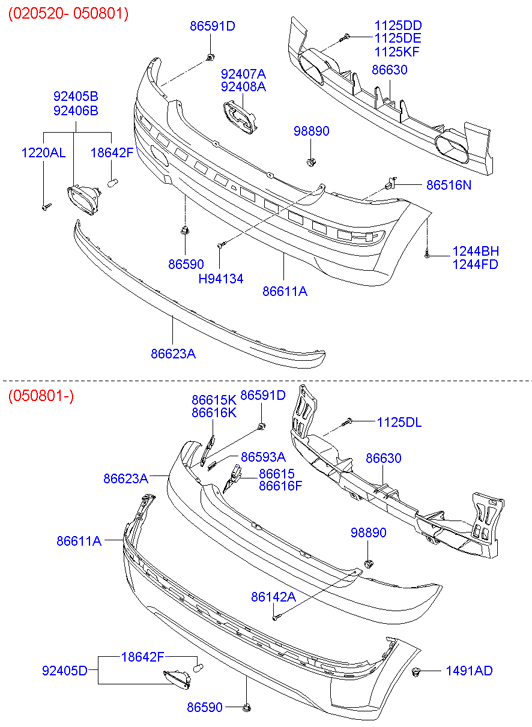 Фонарь противотуманный (ПТФ) задний Hyundai Getz (2002-2011)