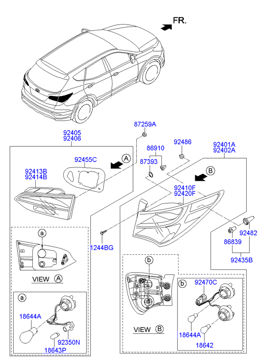 Фонарь левый внешний Hyundai Santa Fe 3 (2012-н.в.)