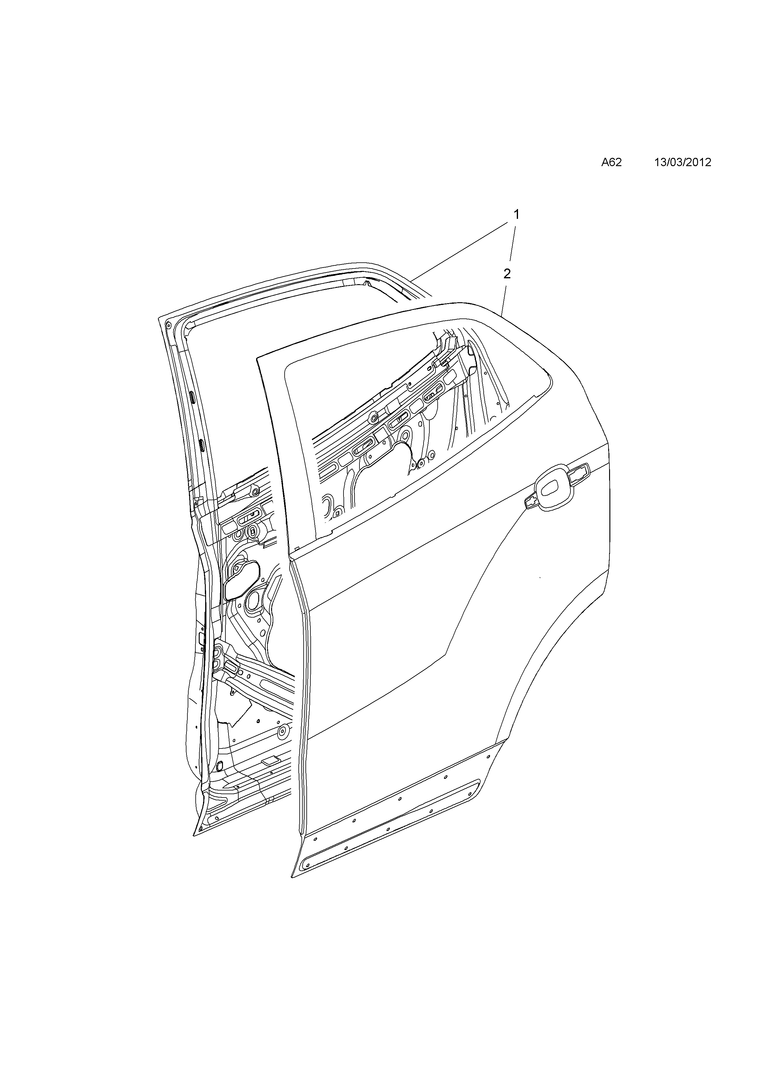 Дверь задняя левая Opel Mokka (2012-2016)