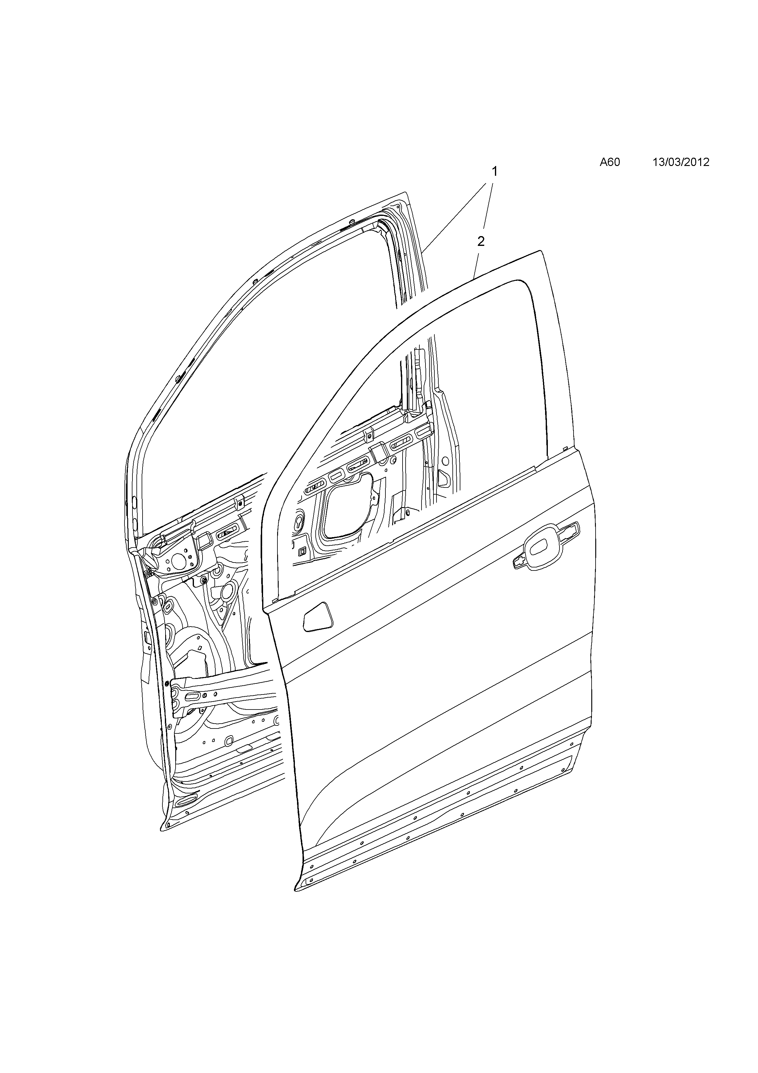 Дверь передняя левая Opel Mokka (2012-2016)