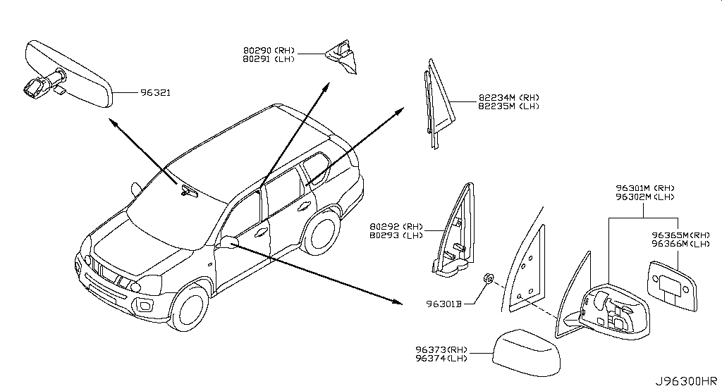 Зеркало правое Nissan X-Trail T31 (2007-2011)