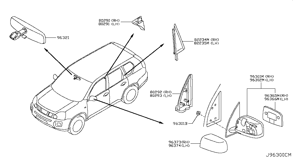 Зеркало правое Nissan X-Trail T31 (2011-2015)