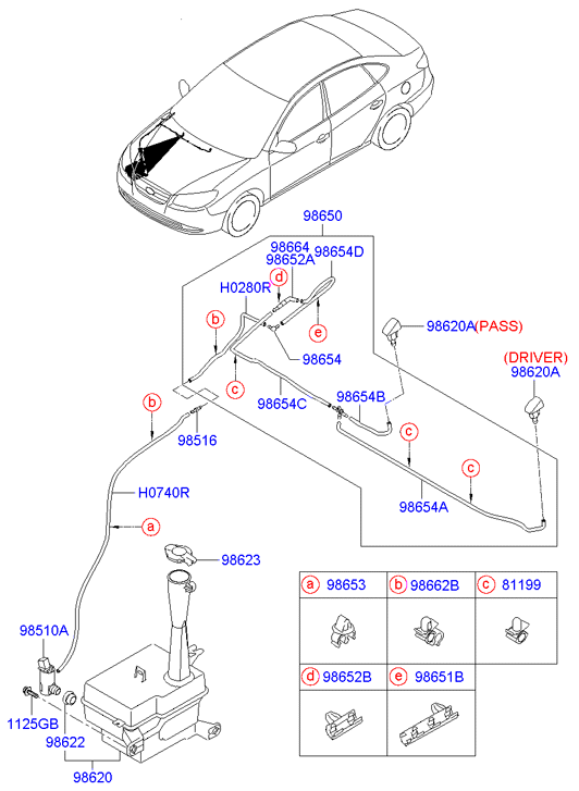 Бачок омывателя Hyundai Elantra 4 (2006-2010)