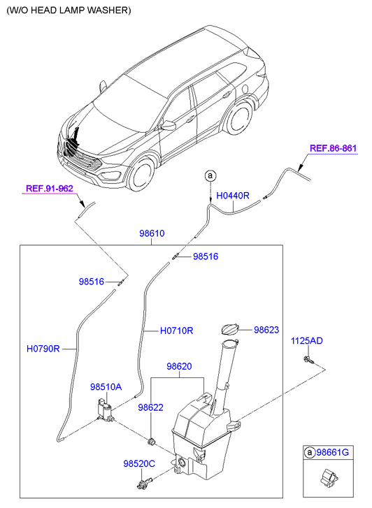 Бачок омывателя Hyundai Santa Fe 3 (2012-н.в.)