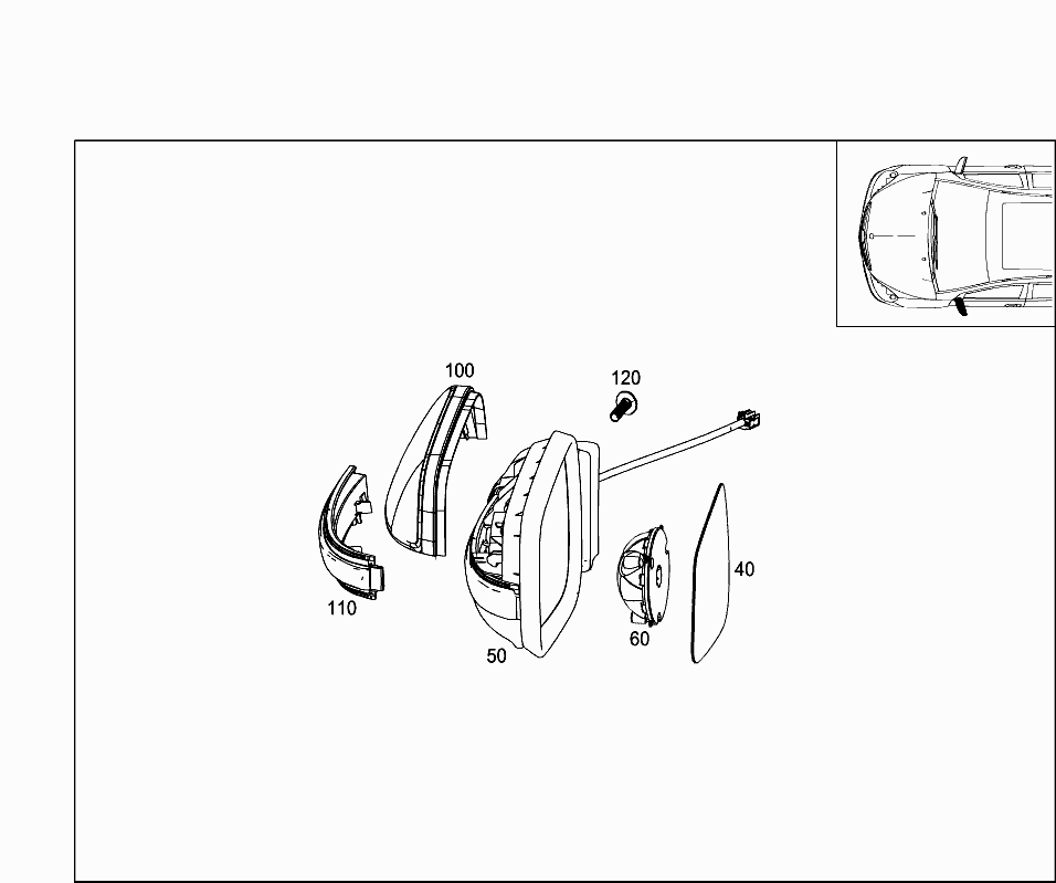 Повторитель поворота левый (зеркало) Mercedes B-klass W245 (2005-2008)