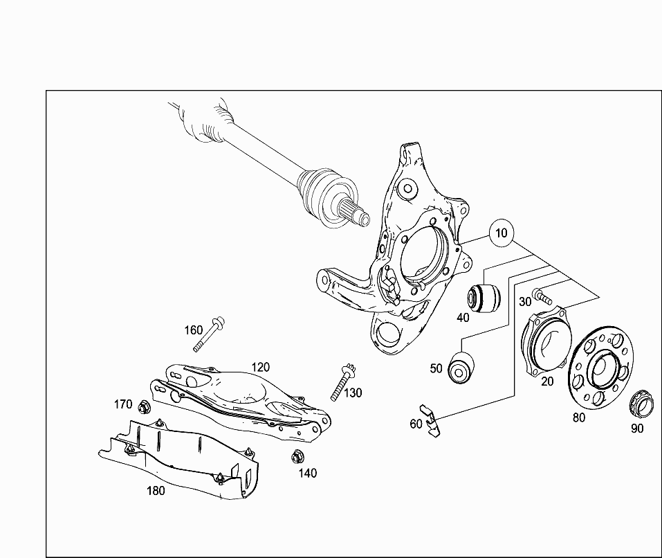 Рычаг задней подвески нижний Mercedes E-klass W212 (2009-2016)