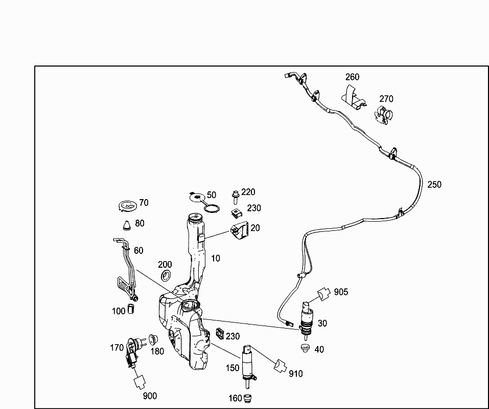 Бачок омывателя Mercedes E-klass W212 (2009-2016)