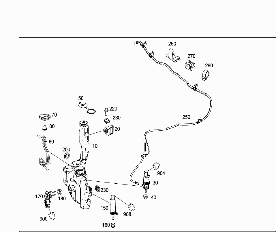 Бачок омывателя Mercedes C-klass W204 (2007-2015)