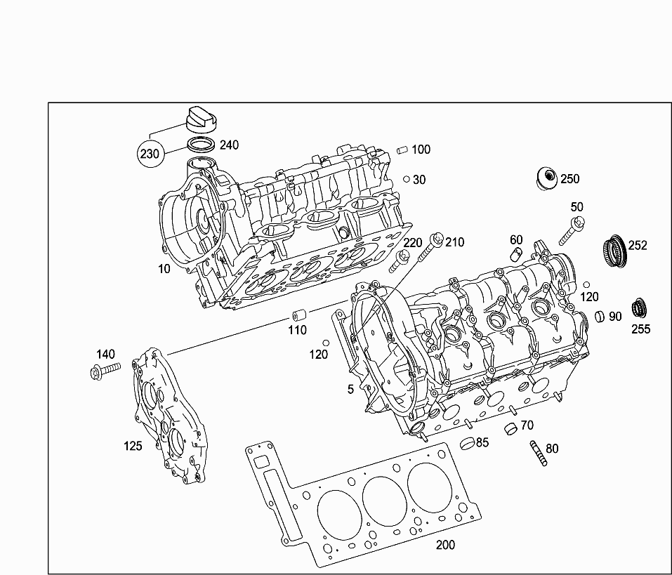 Прокладка ГБЦ левая Mercedes C-klass W204 (2007-2015)