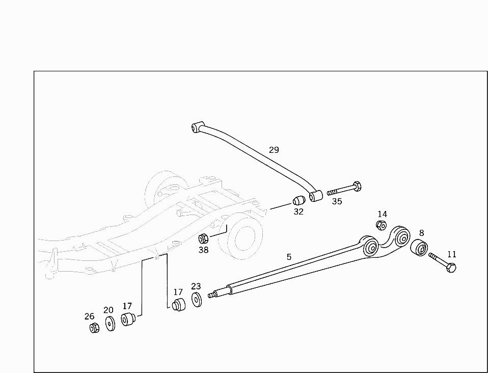 Рычаг задней подвески продольный Mercedes G-klass W463 (1999-н.в.)