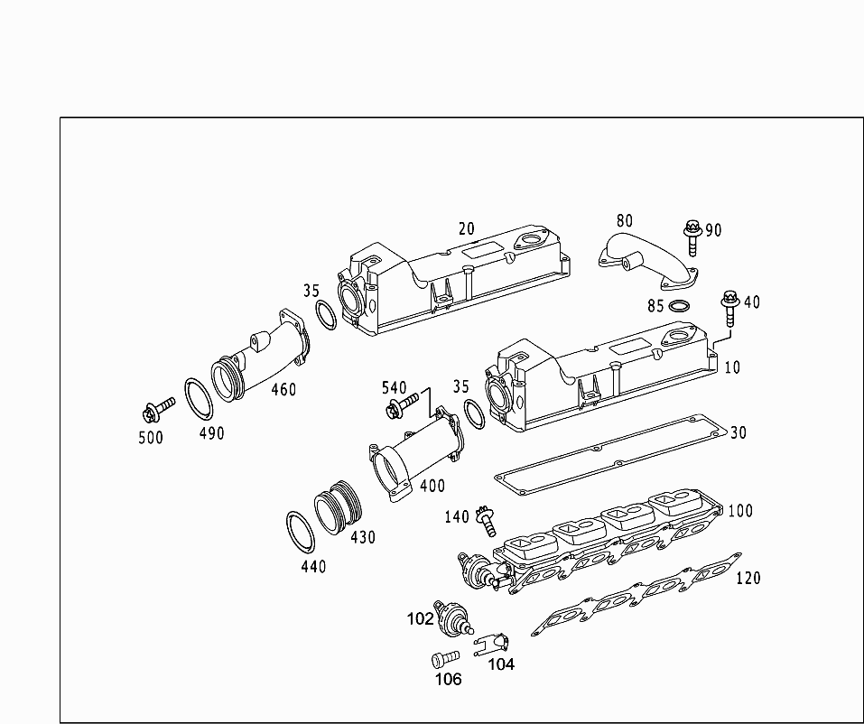 Прокладка впускного коллектора правая (M628962) Mercedes G-klass W463 (1999-н.в.)