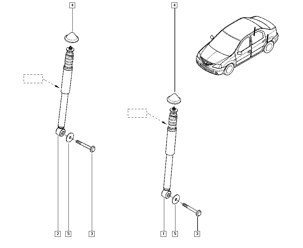 Пыльник и отбойник амортизатора заднего Renault Logan 1 (2004-2009)