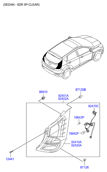 Фонарь правый Hyundai Solaris (хетчбек) (2010-н.в.)