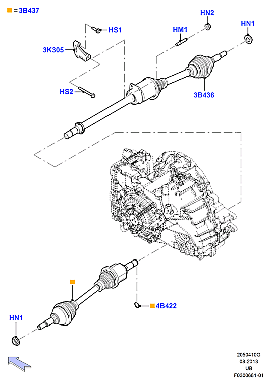 Привод передний правый в сборе Ford Explorer 5 (2011-н.в.)