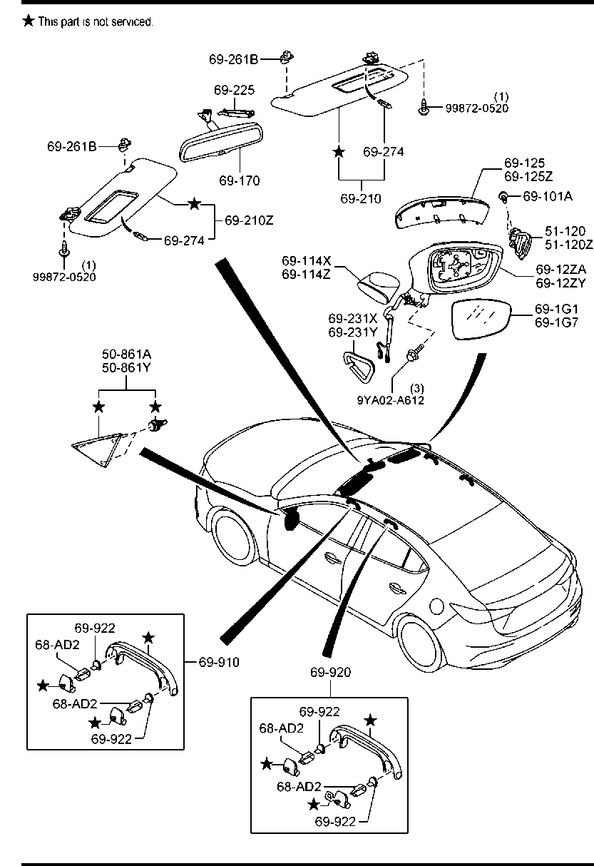 Зеркало правое корпус Mazda 3 BM (2013-н.в.)