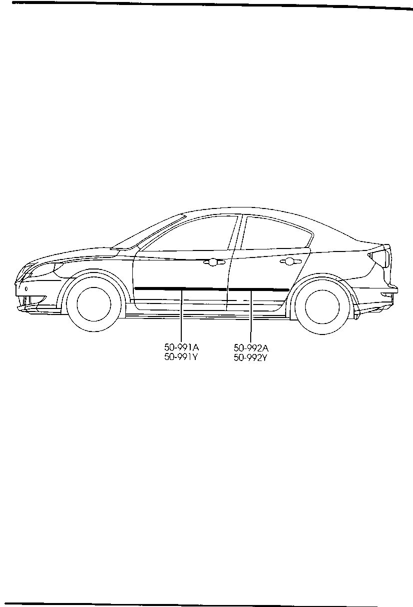 Молдинг двери передней левой Mazda 3 BK (2003-2009)