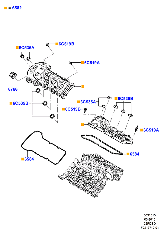 Прокладка крышки клапанов правая Ford Explorer 5 (2011-н.в.)