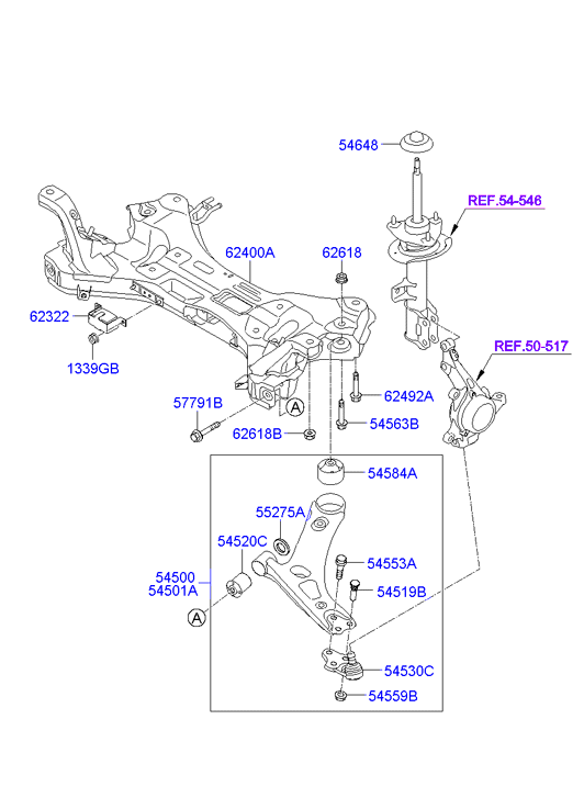 Рычаг передний правый Hyundai ix35 (2009-2015)