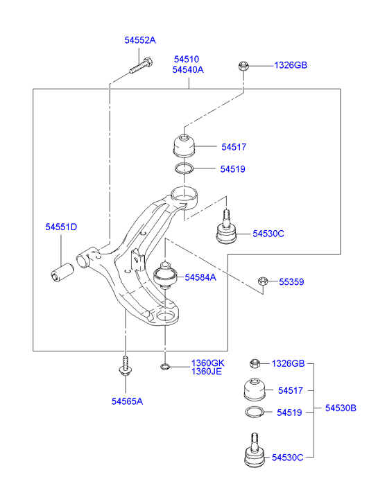 Рычаг передний левый Hyundai Getz (2002-2011)