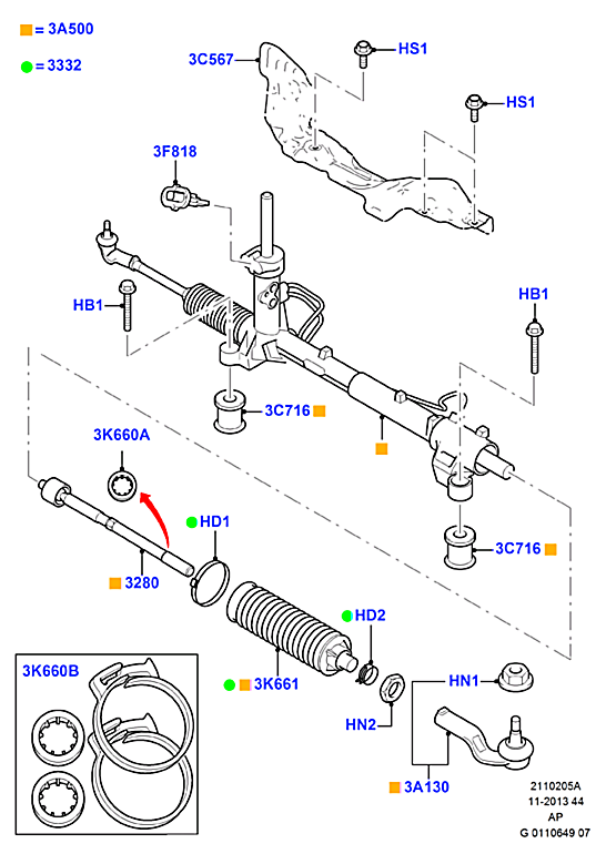 Тяга рулевая Ford Focus 2 (2005-2011)