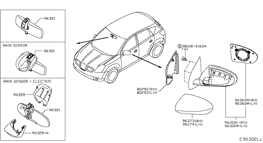 Зеркало левое Nissan Qashqai J10 (2007-2010)