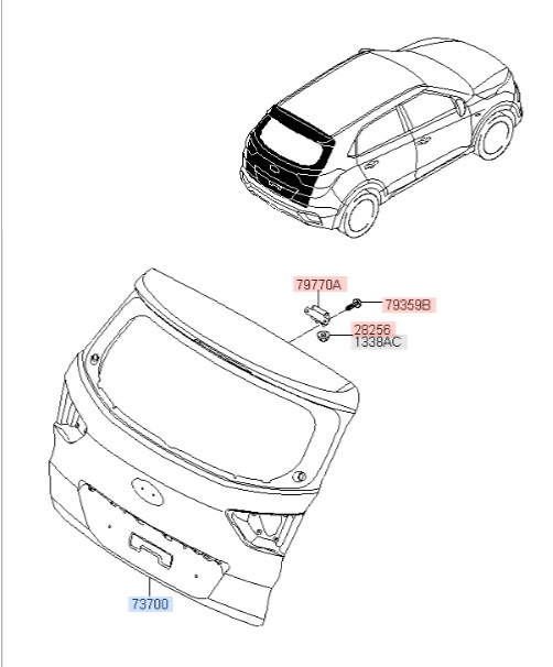 Дверь багажника Hyundai Creta (2017-)